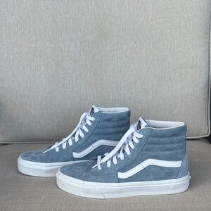 Vans Blue and White High-Top Women’s Sneakers